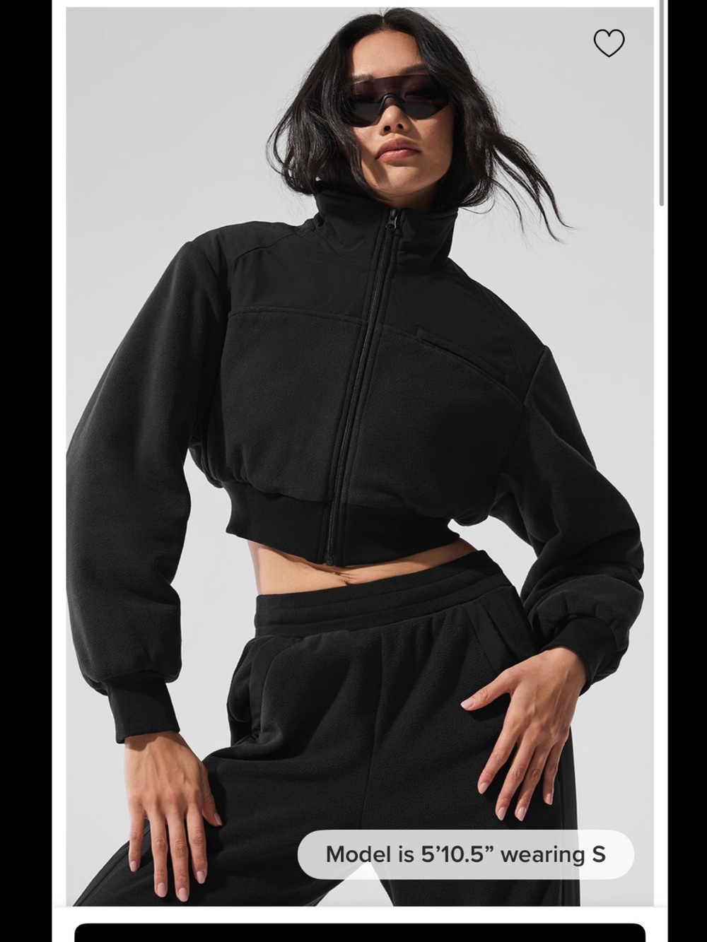 ALO Yoga Polar Fleece Cropped Wintry Mix Jacket
